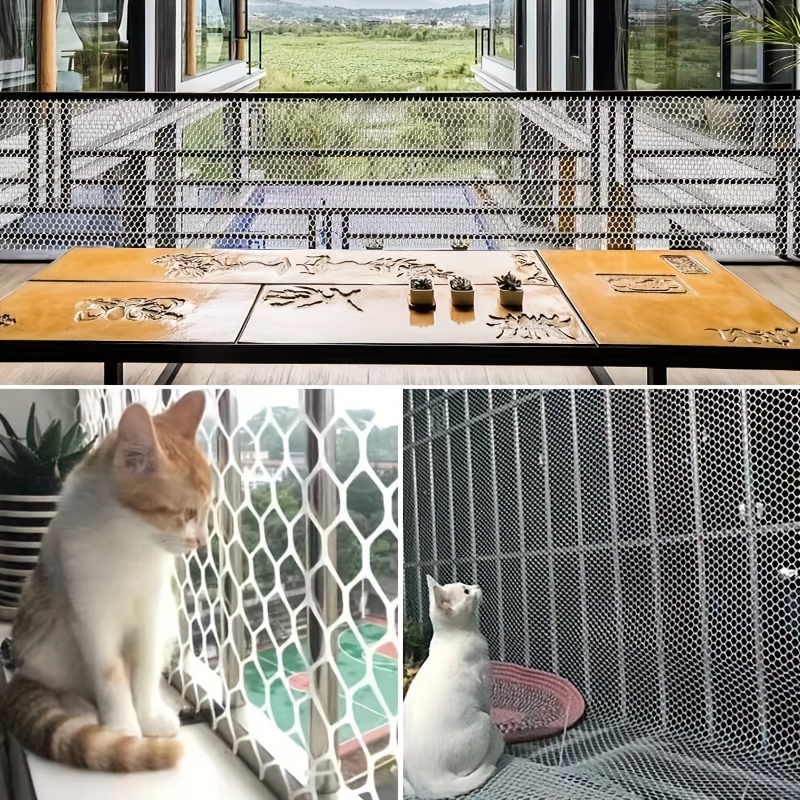 Transparent Nylon Cat Balcony Net, Anti-Fall Safety Fence for Pets on  Balcony Window Stairs, Durable UV-Resistant Mesh