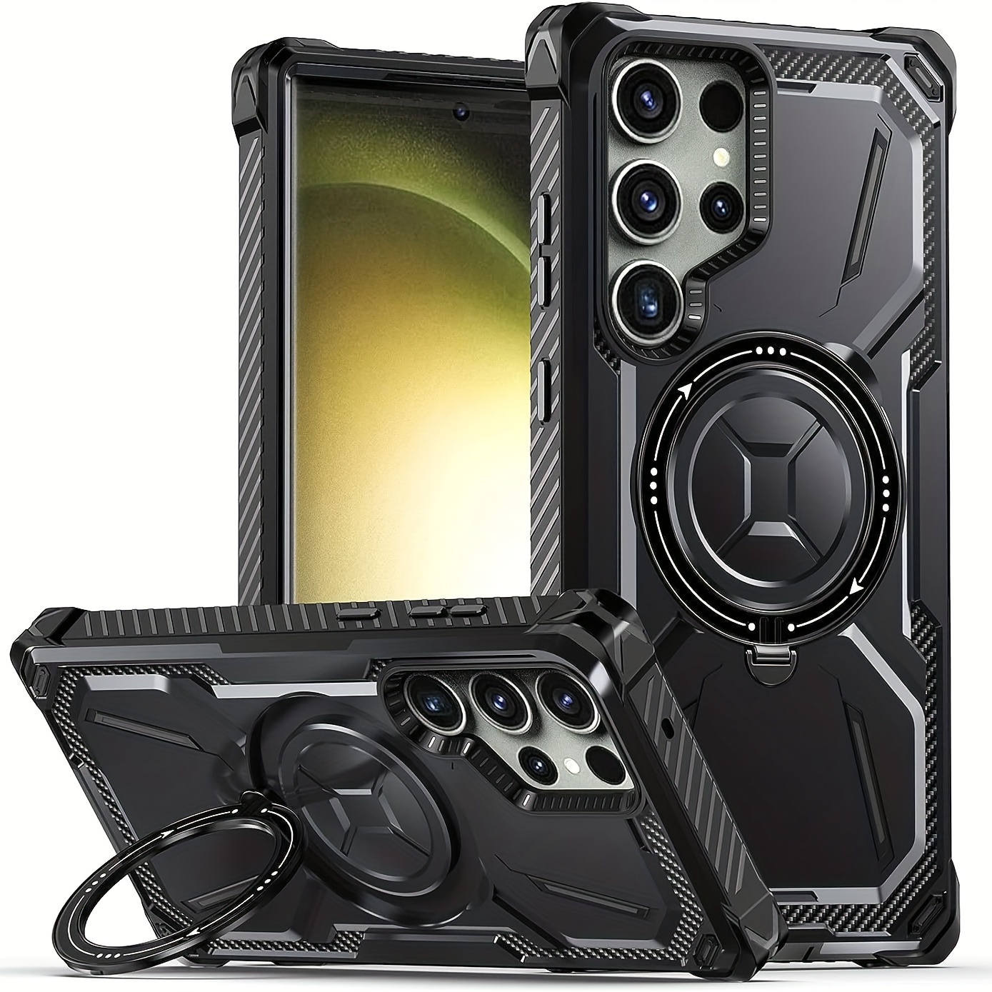 for Samsung Galaxy S22 Ultra Case, Luxury Anti-falling Shockproof Hybrid  Military Grade Cover W/Built-in Kickstand