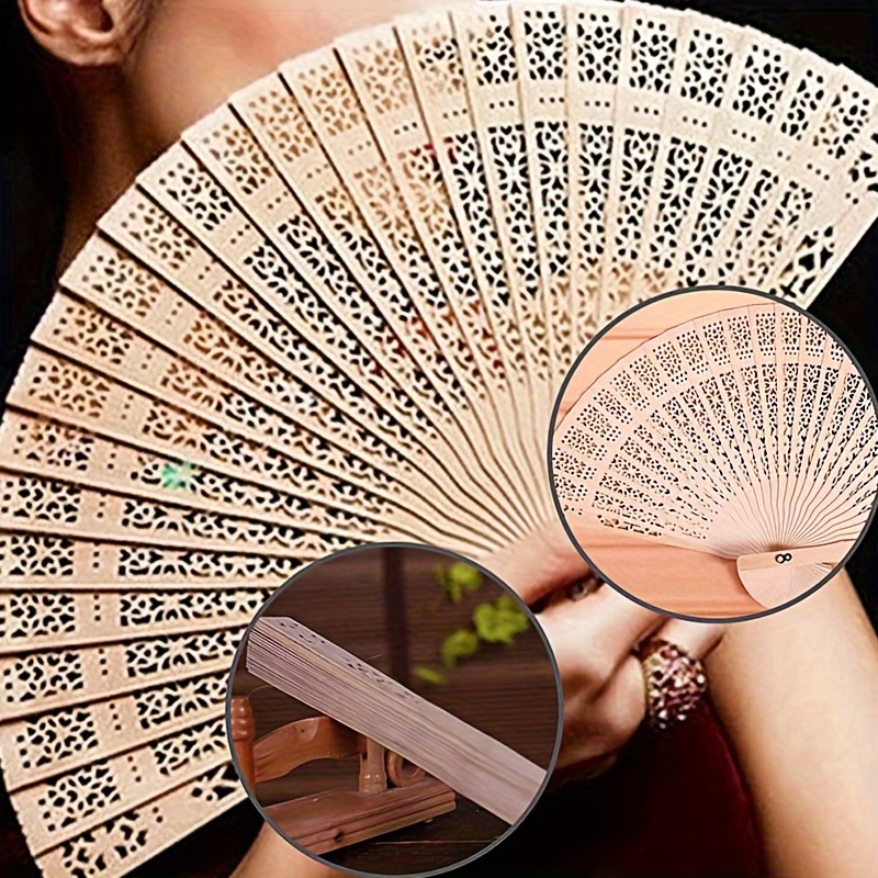 Wooden hand deals held fans