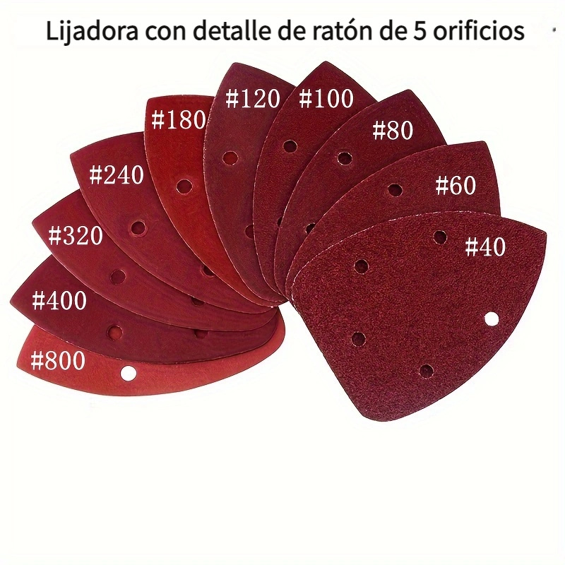 60 Piezas Papel Lija, Hojas de Lija 40/80/120/180/240/320 Granos