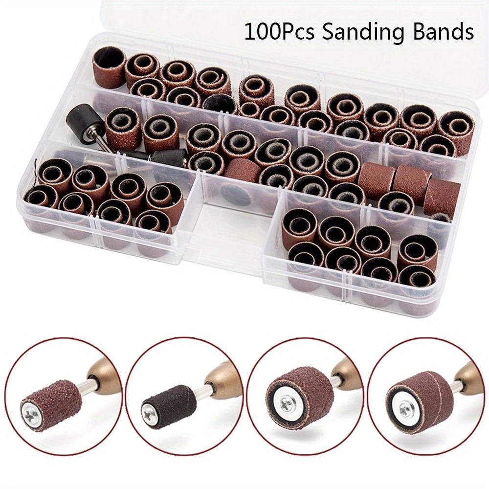  50pcs Sanding Drum Bands 40 Grit with 5pcs Sanding Mandrel Kit  Rotary Nail Drill Tool 1/2 Inch : Tools & Home Improvement