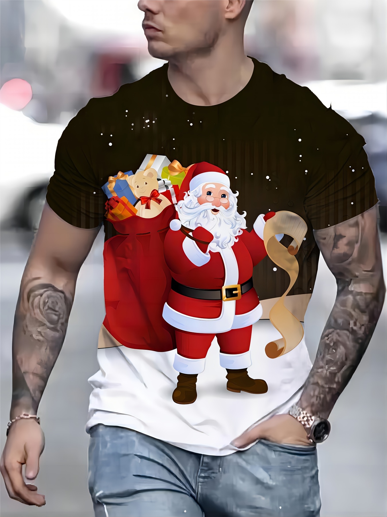 Camiseta Manga Corta Niño Cara Muñeco Nieve Navidad - Temu