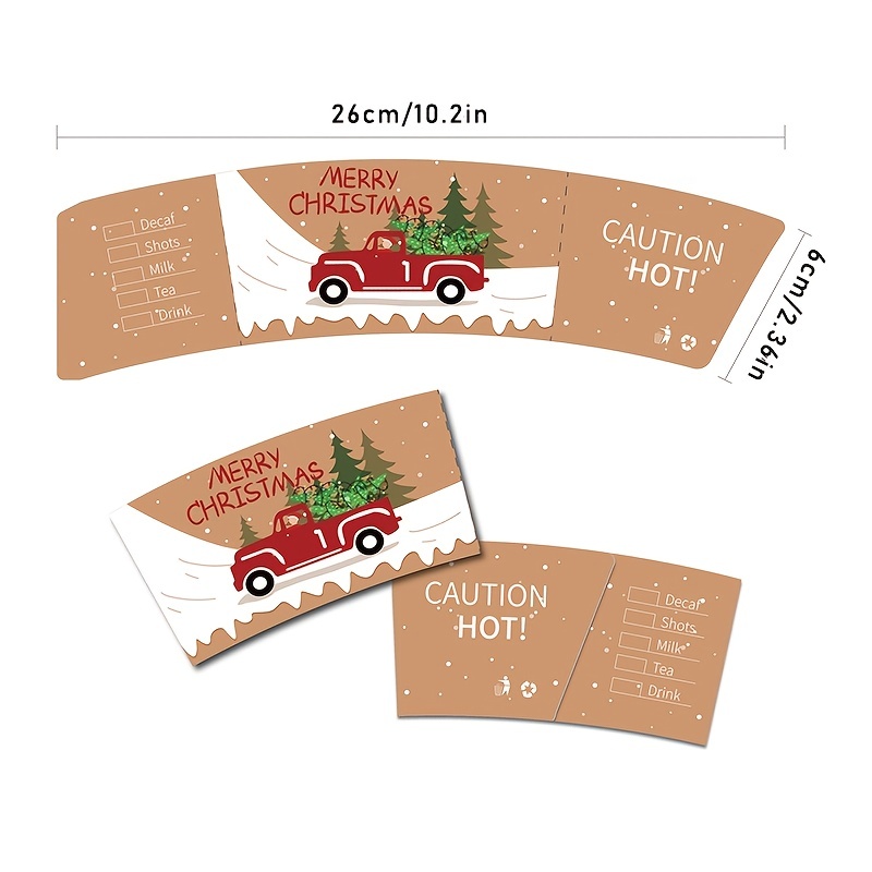 Christmas Santa Coffee Cups Sleeves Hmxpls Disposable Hot - Temu