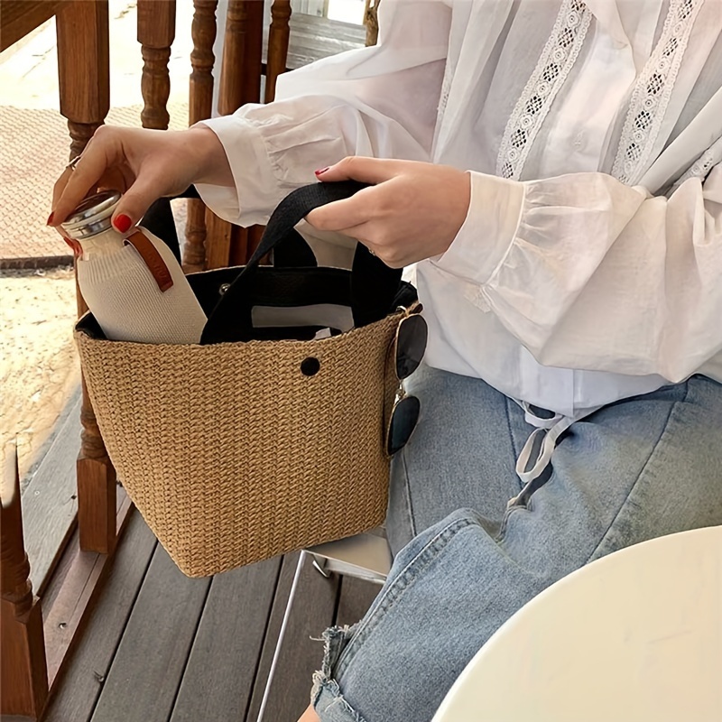 Rattan Woven Handbag For Women, Boho Style Straw Bag, Vintage Crossbody Bag  For Travel Vacation - Temu Japan