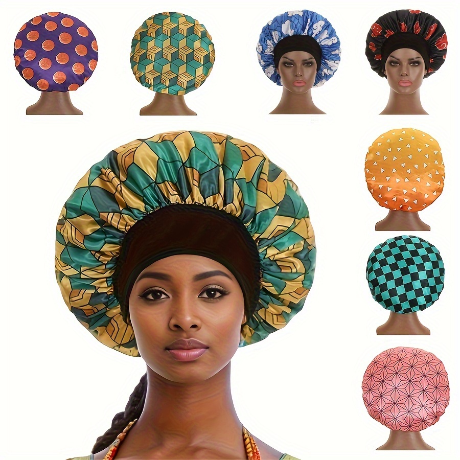 Gorro Mujer Estampado Seda Imitación Lado Ancho Tejido Color - Temu