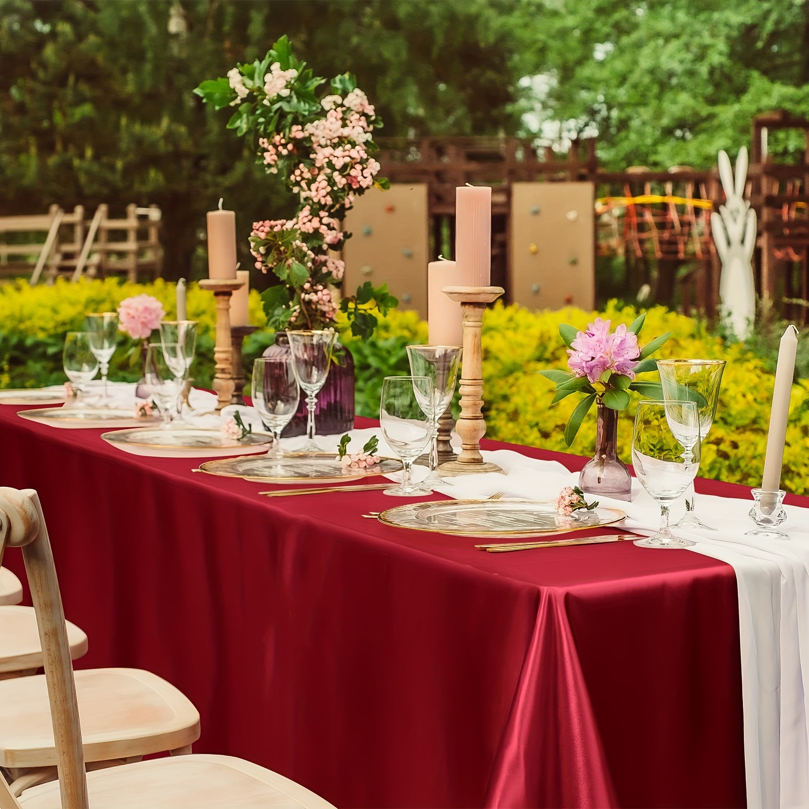 Mantel redondo de 120 pulgadas – Mantel de tela de seda satinada para  bodas, cenas, fiestas, mesa circular ovalada, mantel blanco