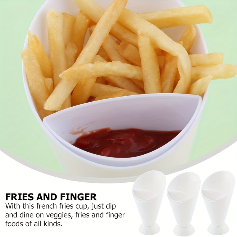 1pc French Fries With Sauce Cup, Snack Holder, Plastic Portable