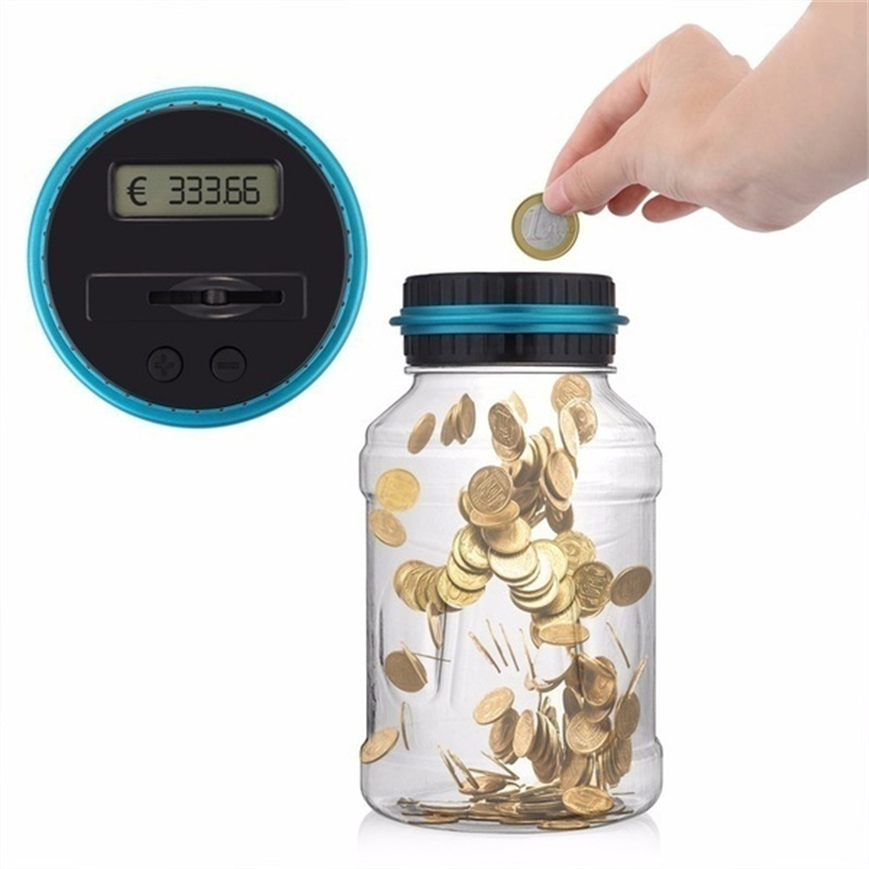 Alcancía de ahorro de monedas, contador digital de monedas con pantalla  LCD, caja de ahorro de dinero de gran capacidad para todas las monedas de