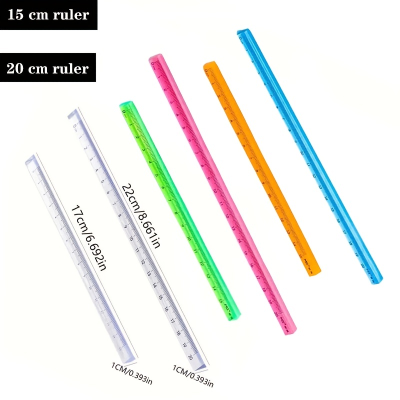 15cm/20cm/30cm Plastic Ruler Portable Mathematics Ruler For