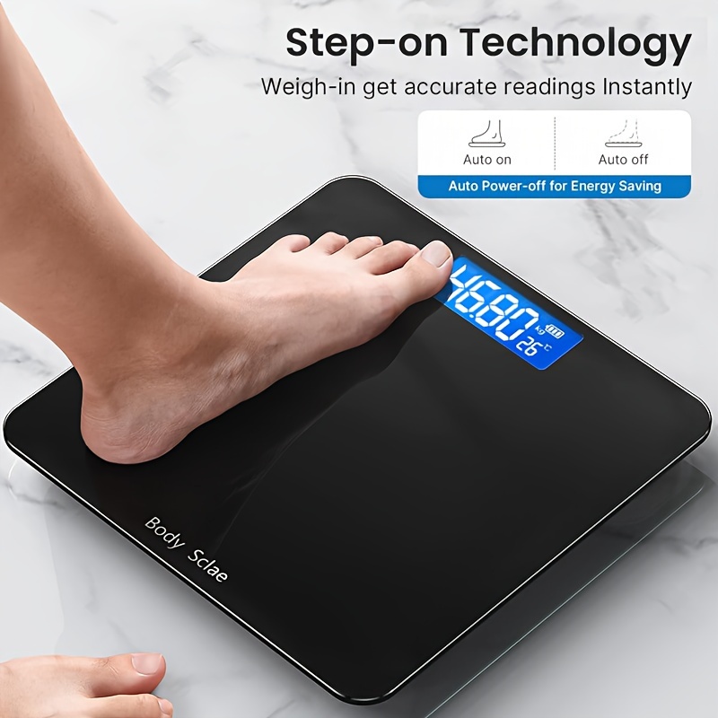 Lepulse Digital Body Weight Scale Bathroom LCD Display Durable Tempered Glass
