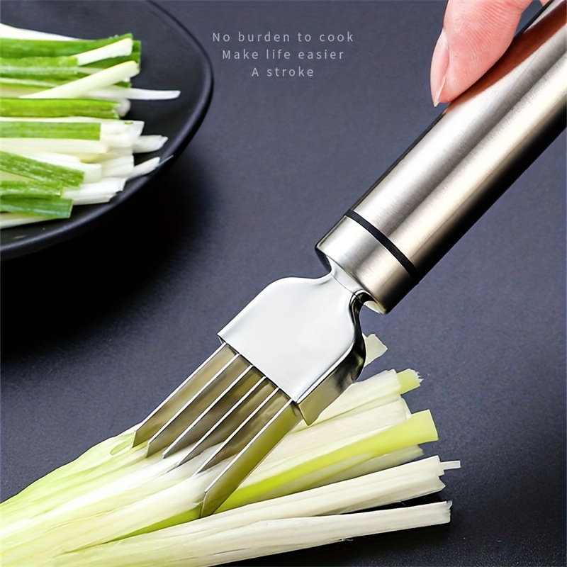 Spring Onion Slicer, Stainless Steel Chopped Green Onion Knife, Scallion  Cutter Shred Silk The Knife