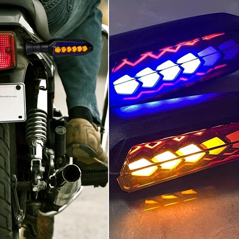 4 Uds. Luces Intermitentes Led Flujo Agua Motocicleta Luces - Temu Chile