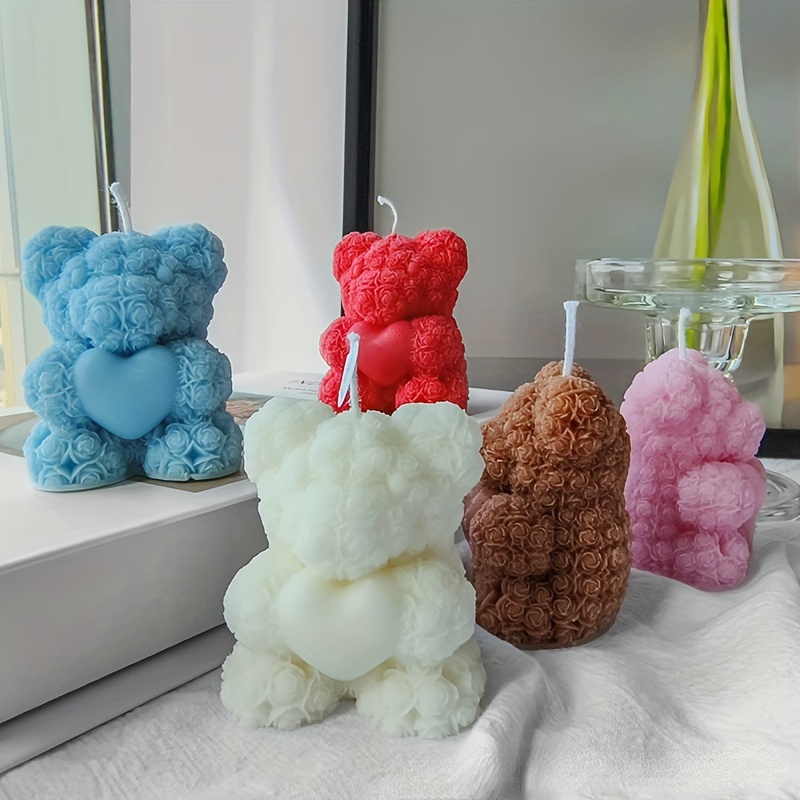 Cute Bear Candles Flameless Mini Candle For Party Christmas - Temu