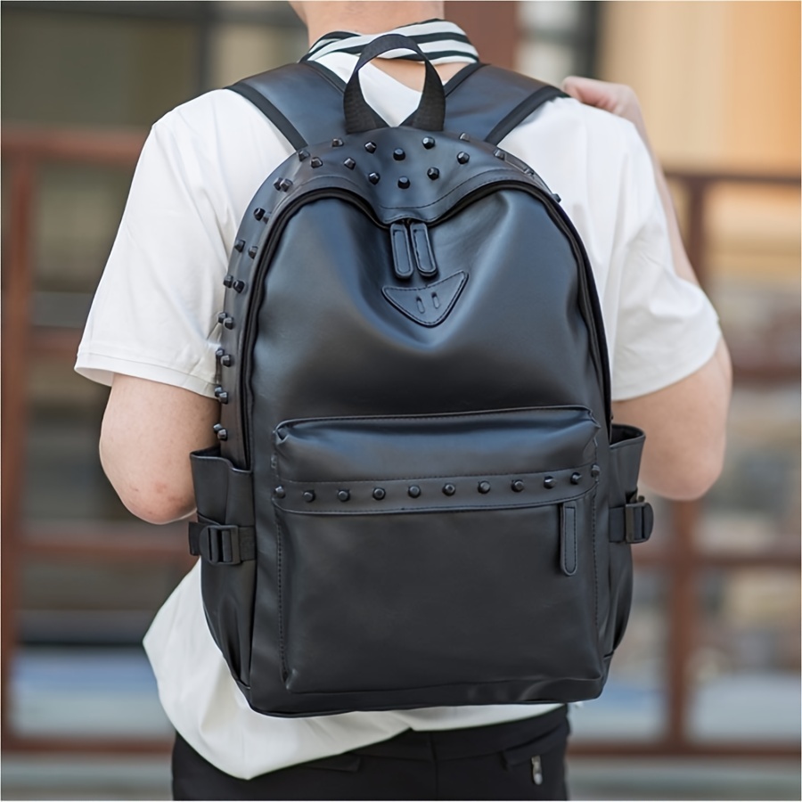 Mochila vintage de piel sintética para hombres, mochila para ordenador  portátil para viajes escolares y universidades, mochila grande para mujeres