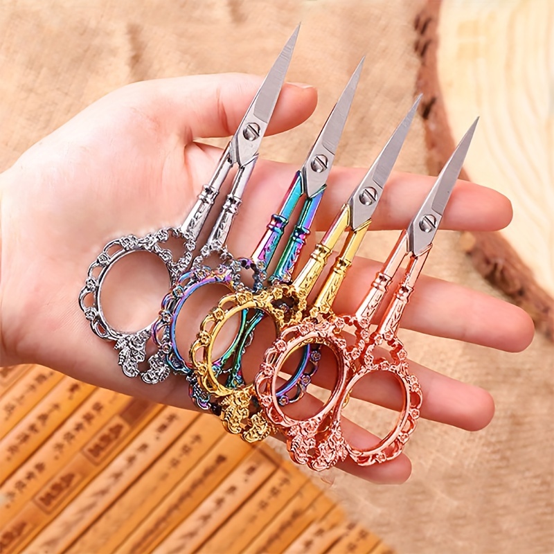 1pc Scissors Design DIY Scissors Crafts, Daily Use, Students Stationery  Retro Design Small Scissors