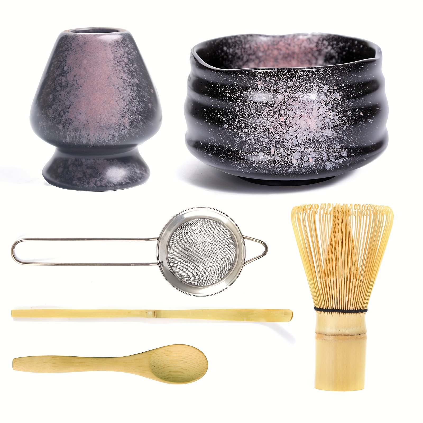 Batidor de té verde matcha, batidor de té de bambú Chasen, herramienta de  cepillo de polvo matcha, cuchara tradicional (100 puntas)