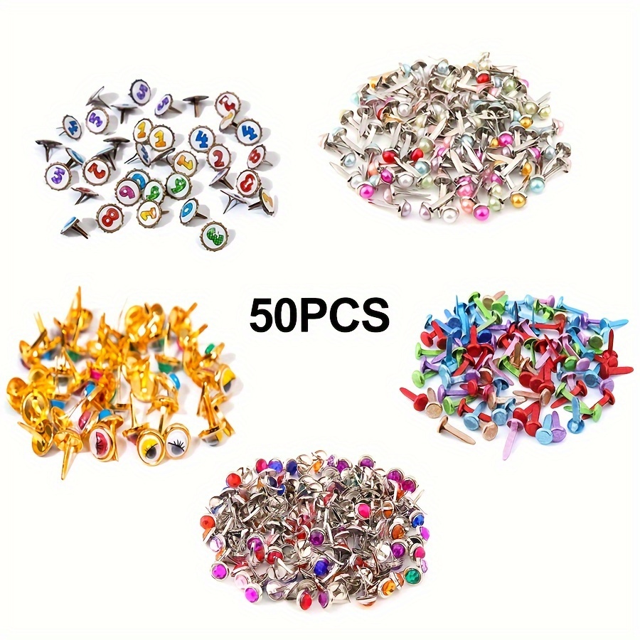 500pcs Split Pins Pastel Metal Brad Fasteners Mini Brads for Crafting  Scrapbooking Craft & Card Making Stamping Assorted Gold, Multicolour 