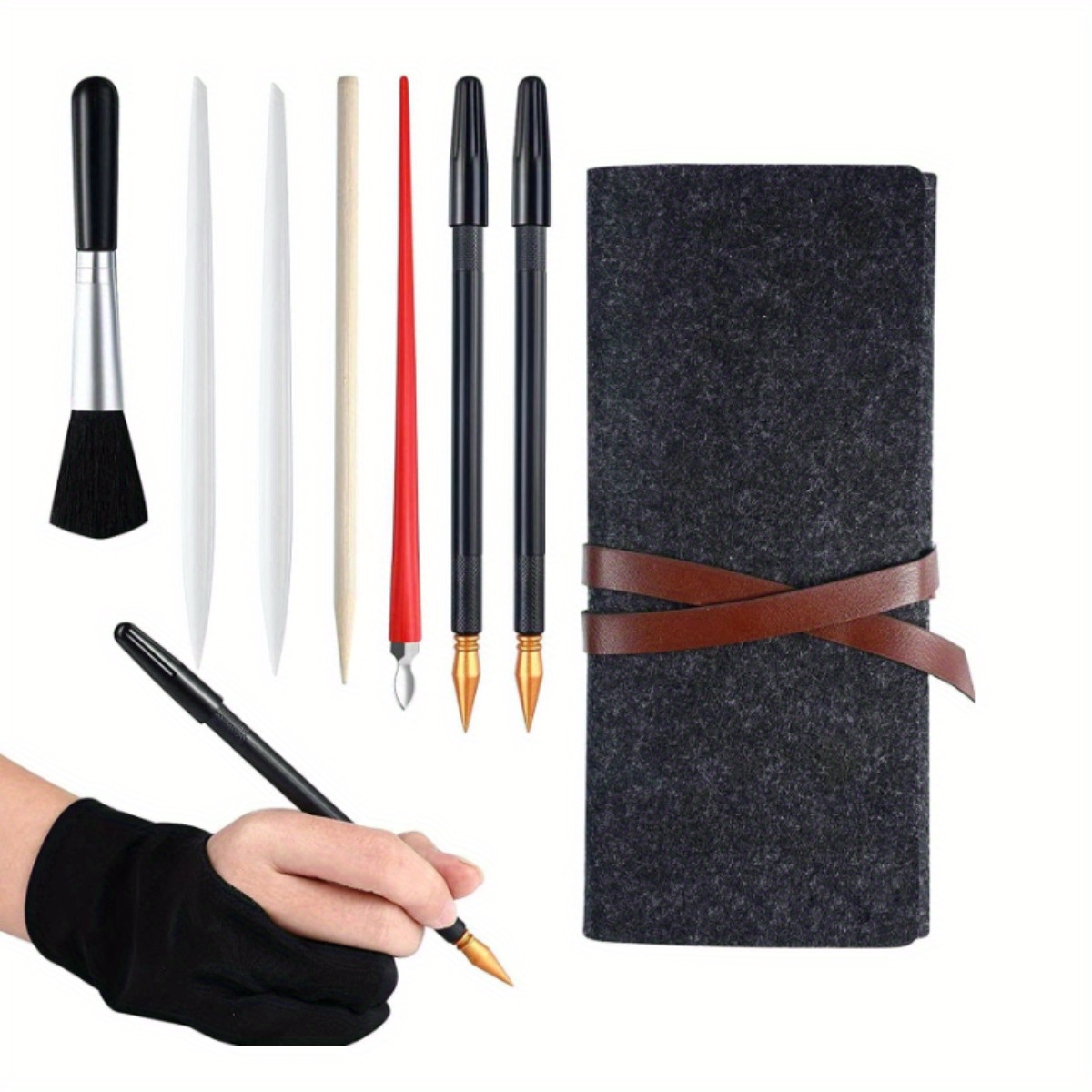 Xin Bowen Nylon Brush Set Angled Round Tip Art Pen Brush - Temu