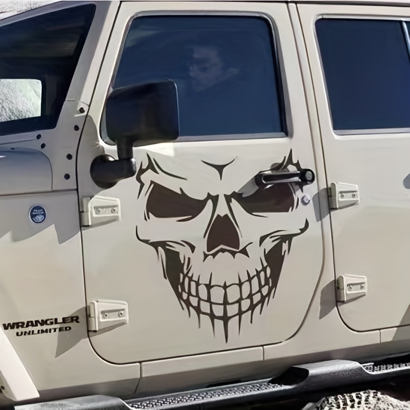 2pcs Skeleton Skull with Pink Bow Car Window Door Bumper Vinyl Decal  Stickers