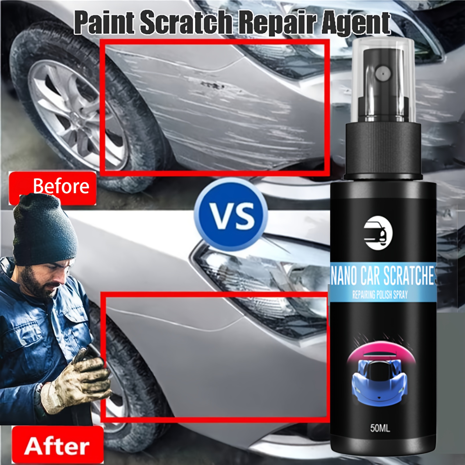 Nano Car Scratch Removal Spray, Fast Repair Scratches for Cars 250ml,  Portable Car Paint Scratch Repair Kit, Car Nano Repairing Spray for Car  Body
