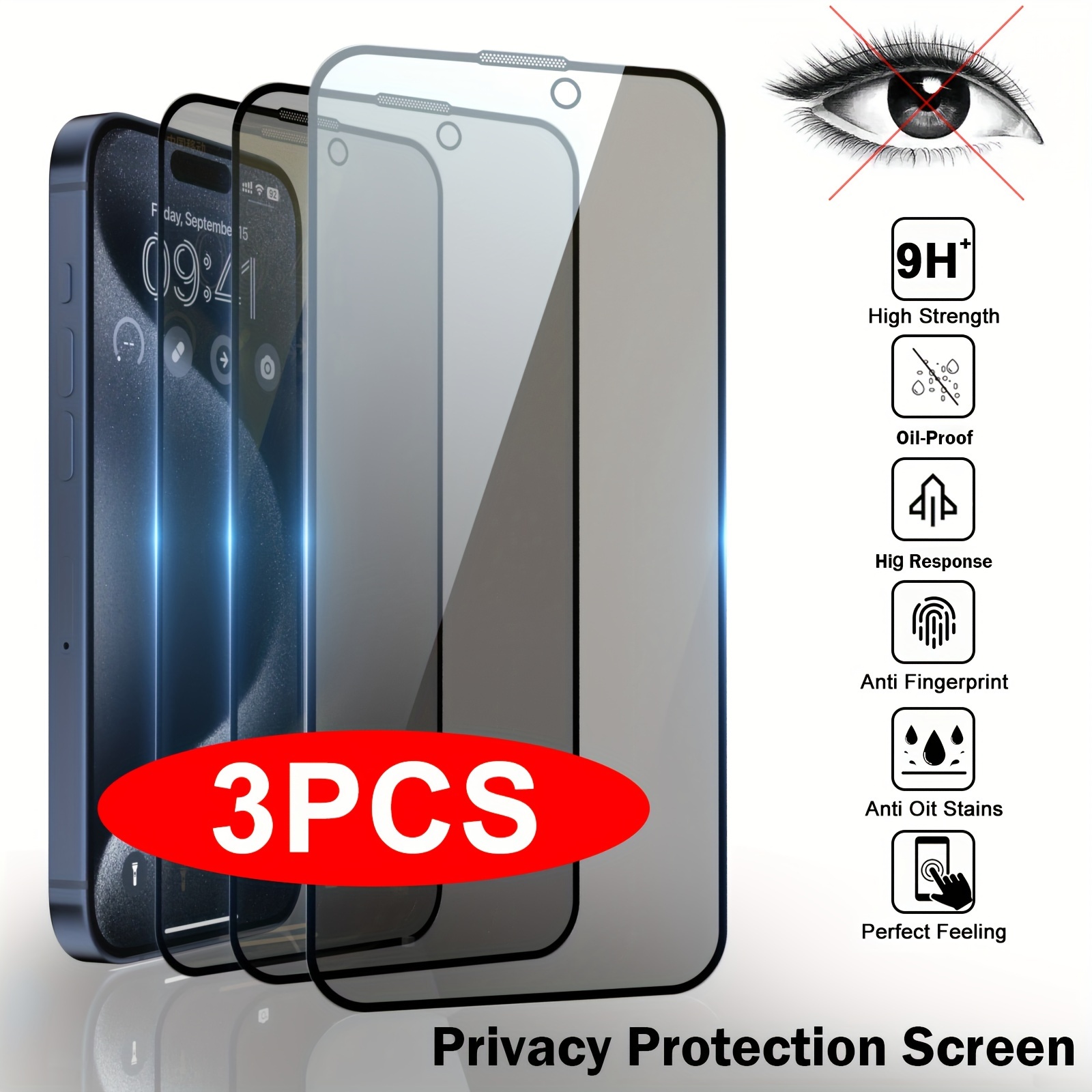 Protector de pantalla para iPhone 13/iPhone 13 Pro (6.1 pulgadas), película  transparente HD, antiarañazos, vidrio templado para iPhone 13/iPhone 13