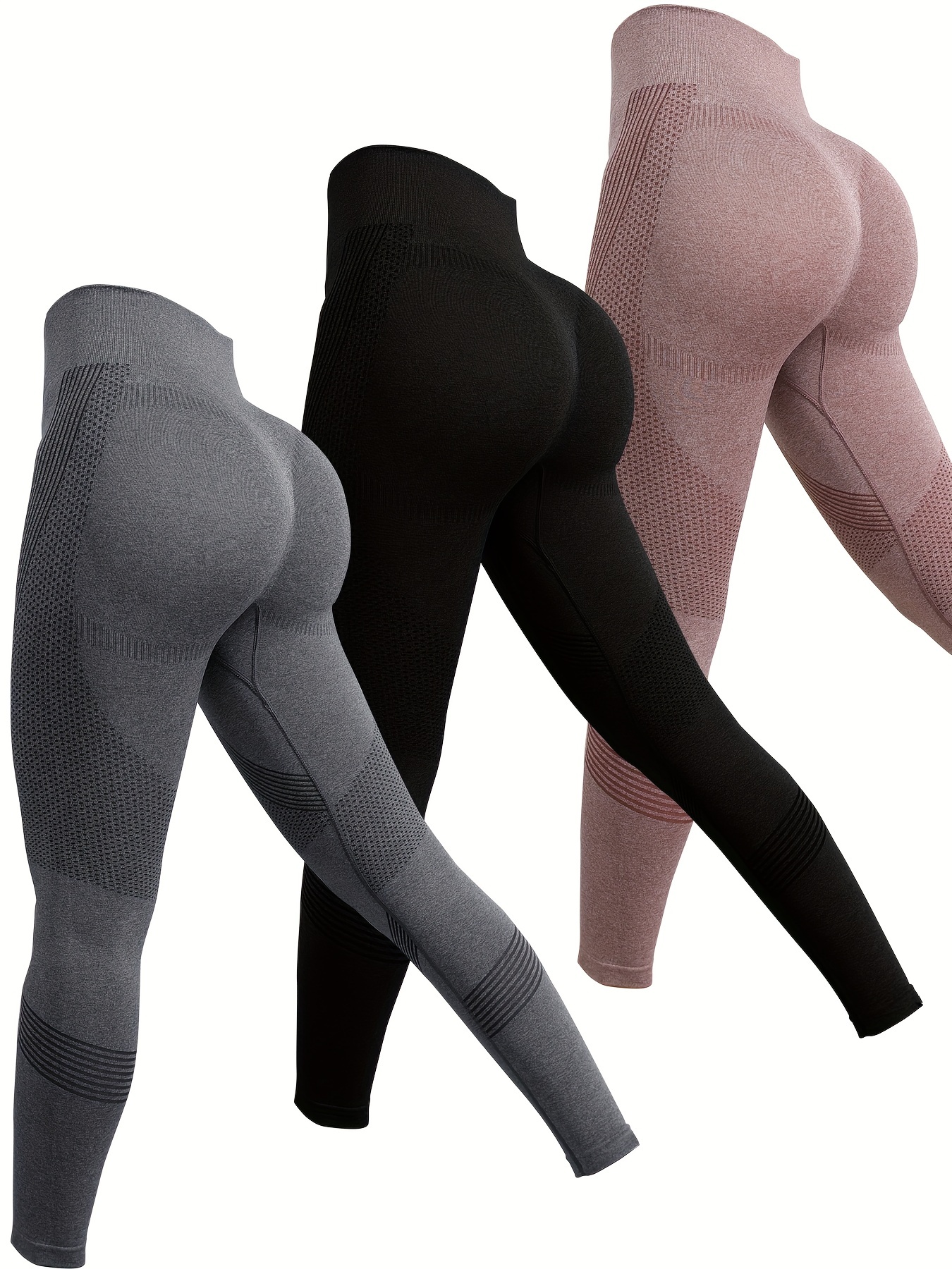 Solid Booty Scrunch Yoga Leggings, Seamless Butt Lifting Running Fitness  Sports Tights, Women's Activewear