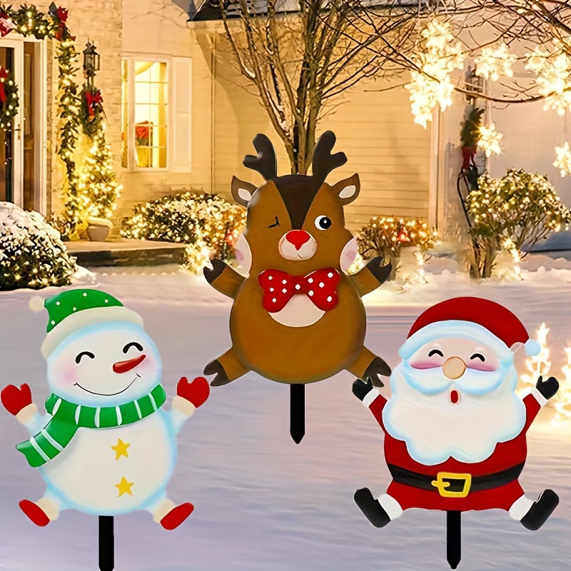 Vintage Christmas Decorations 8PCS Christmas Yard Signs Stakes Xmas Lawn  Sign Decorations Santa Claus Snowman Elk for Outside Home Garden Front Yard