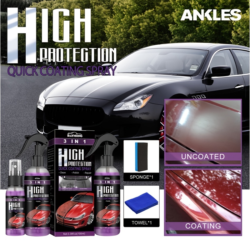 3 in 1 High Protection Quick Car Coat Ceramic Coating Spray e Hydrophobicn  Kit s