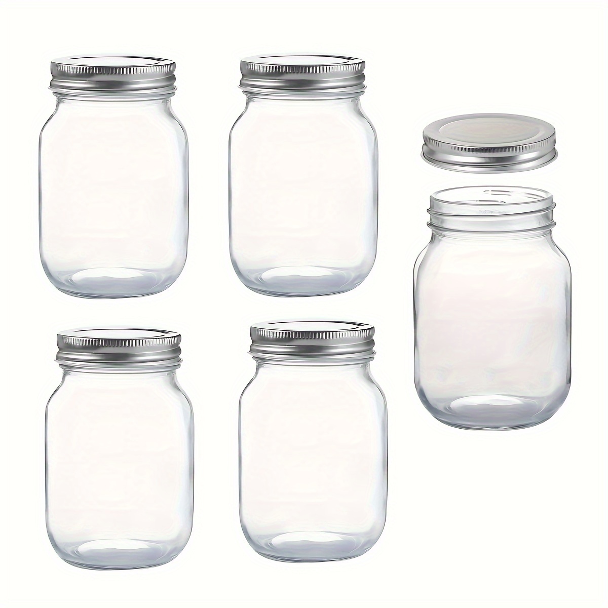 3pcs/Set Overnight Oats Containers with Lids - 2pack Updated Design 10 oz  Wide Mouth Mason Jar with Spoon Very Convenient for Use On The Go, Tight  sealing glass jar ideal for home