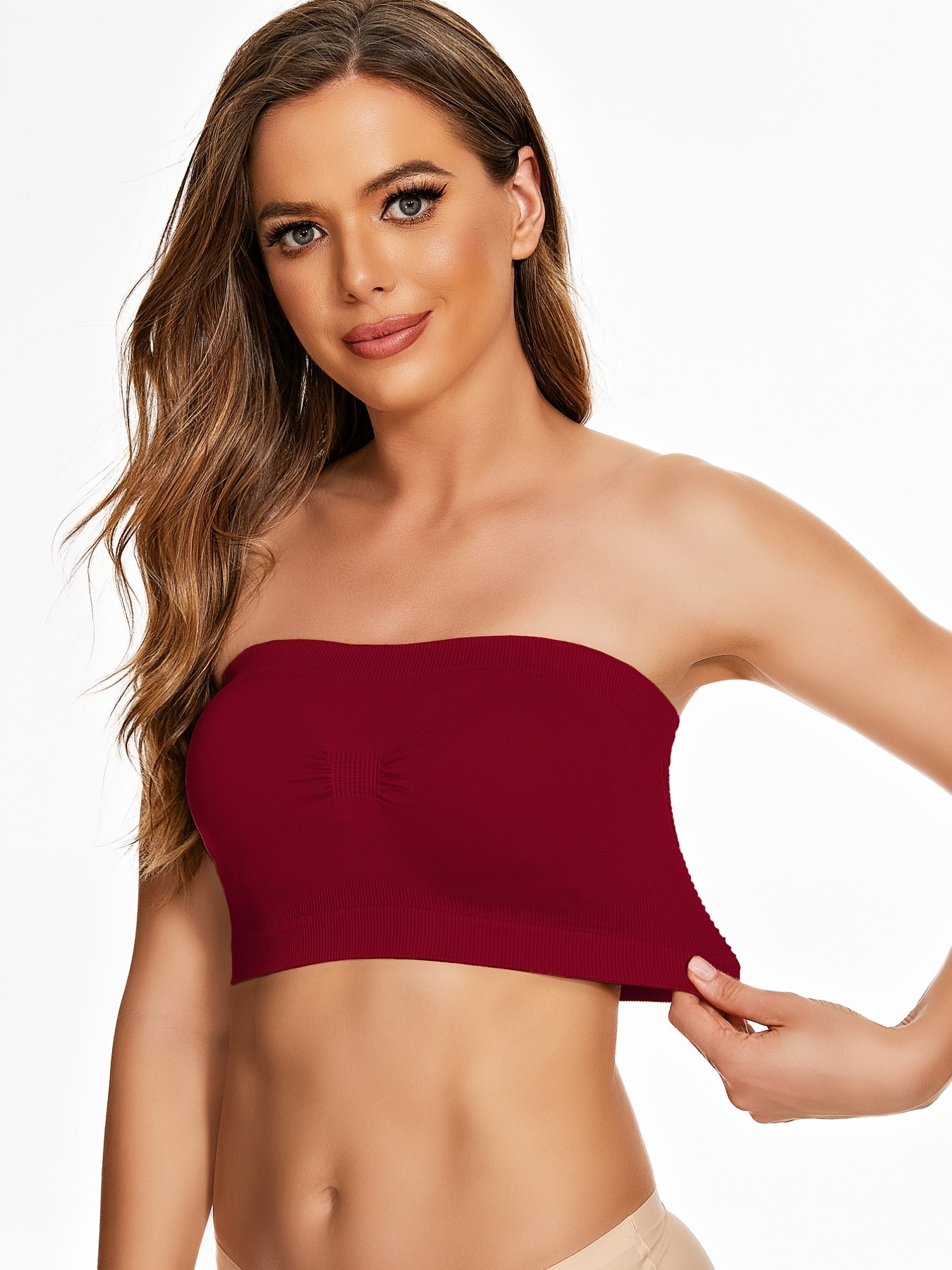 Sexy Women Strapless Off Shoulder Elastic Tube Tops Bra Blouse Ladies Solid  Ruched Bandeau Lingerie Breast Wrap Crop Top Shirts