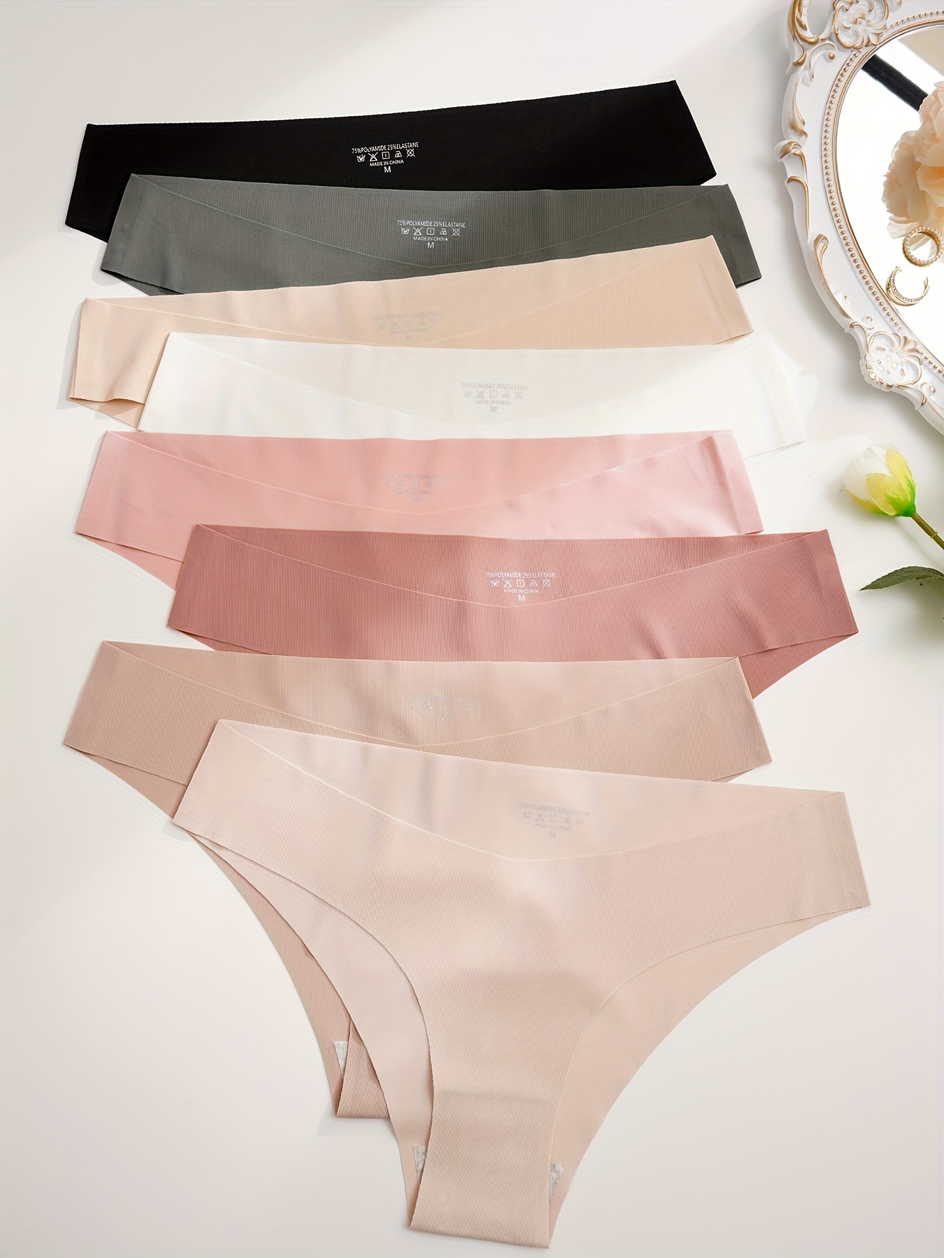5-Pack Women's No-Show Solid Cheeky Panties In Soft
