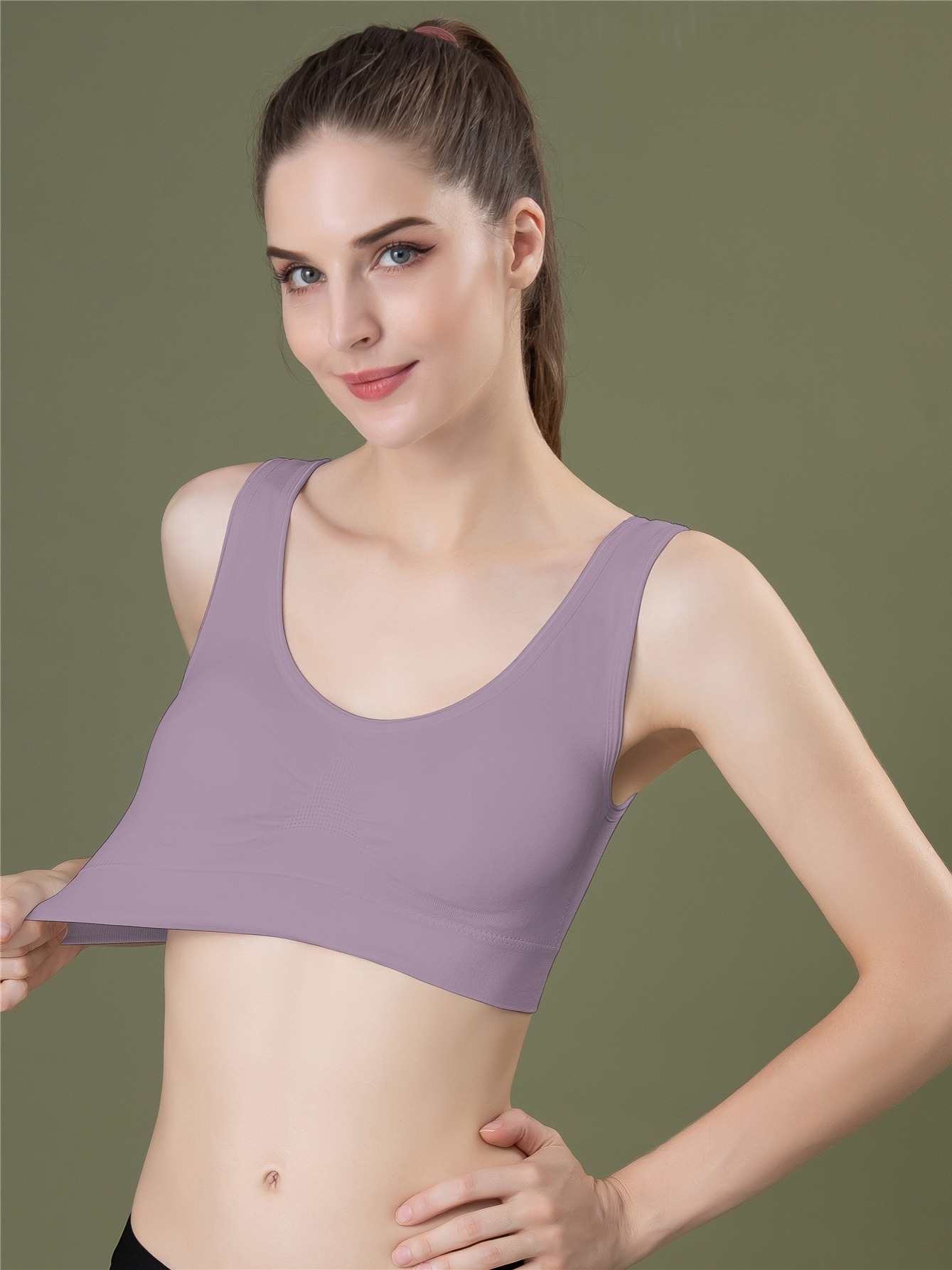 Seamless Color Block Everyday Bras, Comfortable & Soft Wide Straps