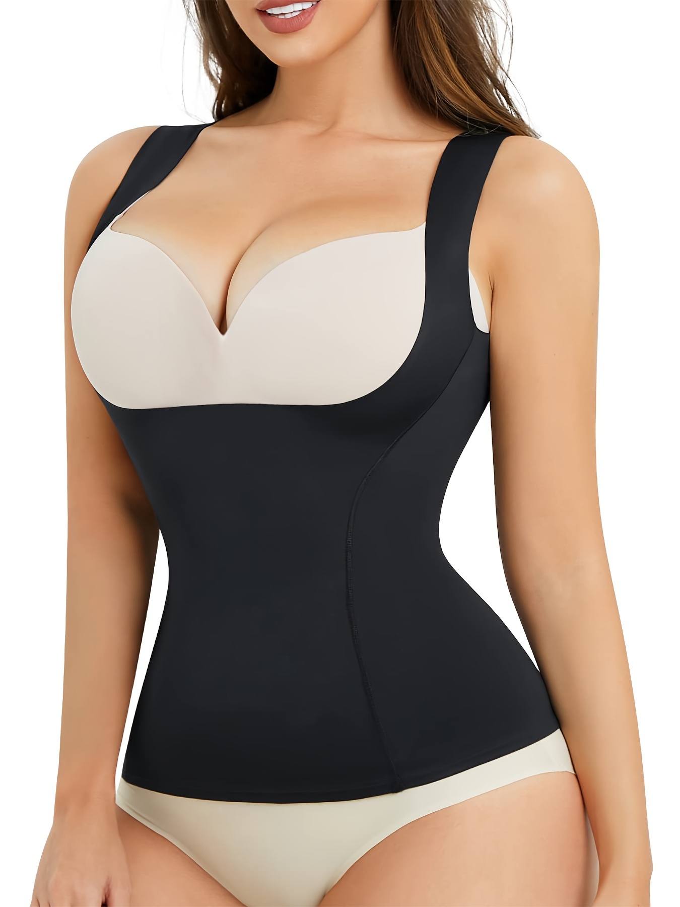 Cheap Seamless Body Shaper Bra Tank Top Women Tummy Control Removable Pad  Wide Shoulder Strap Underwear Slimming Vest Corset Shapewear