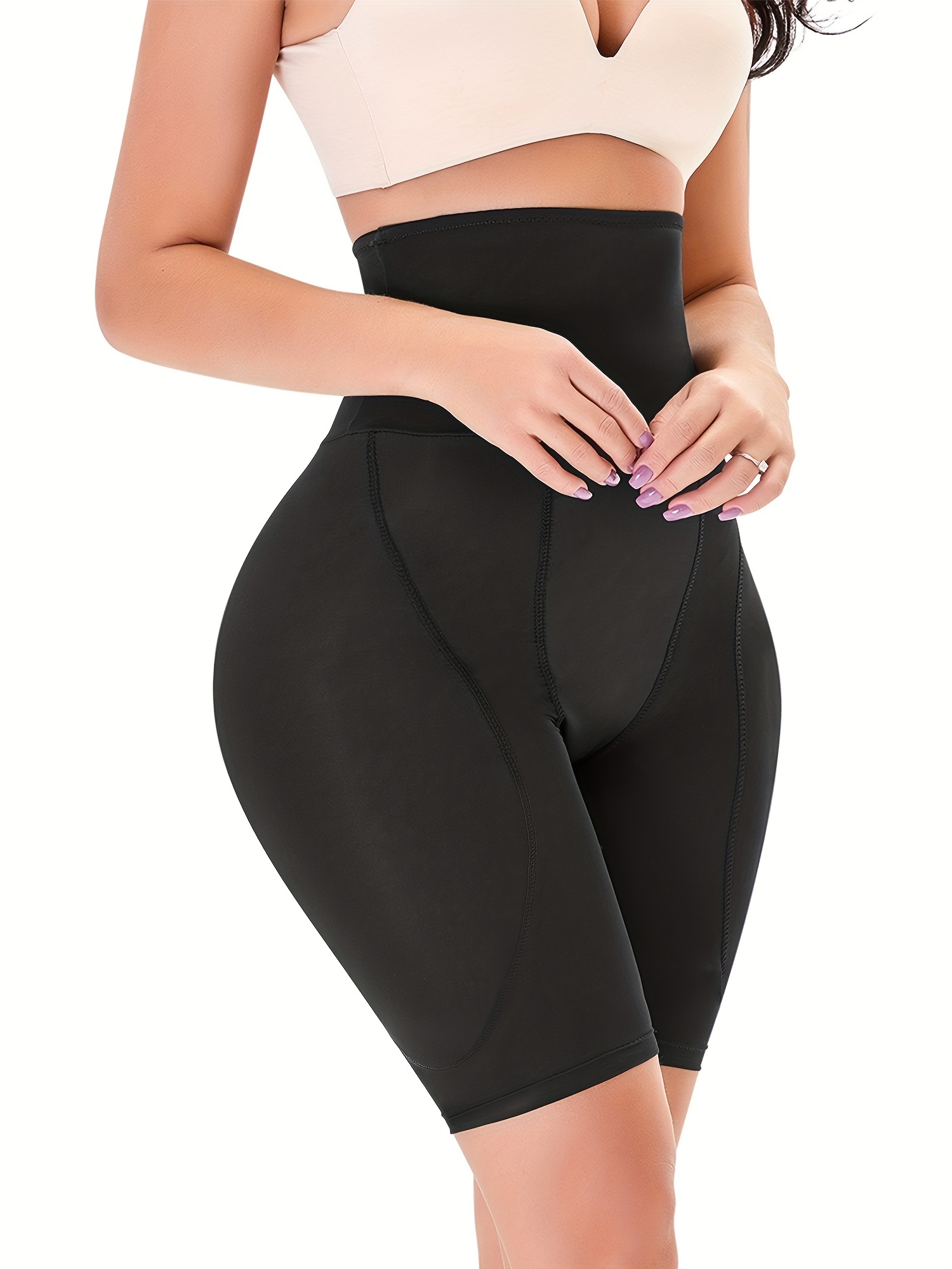 1pc Women's 3-In-1 High-Waist Shapewear Legging, Waist Trainer, Anti- Cellulite Thigh Slimmers For Workout