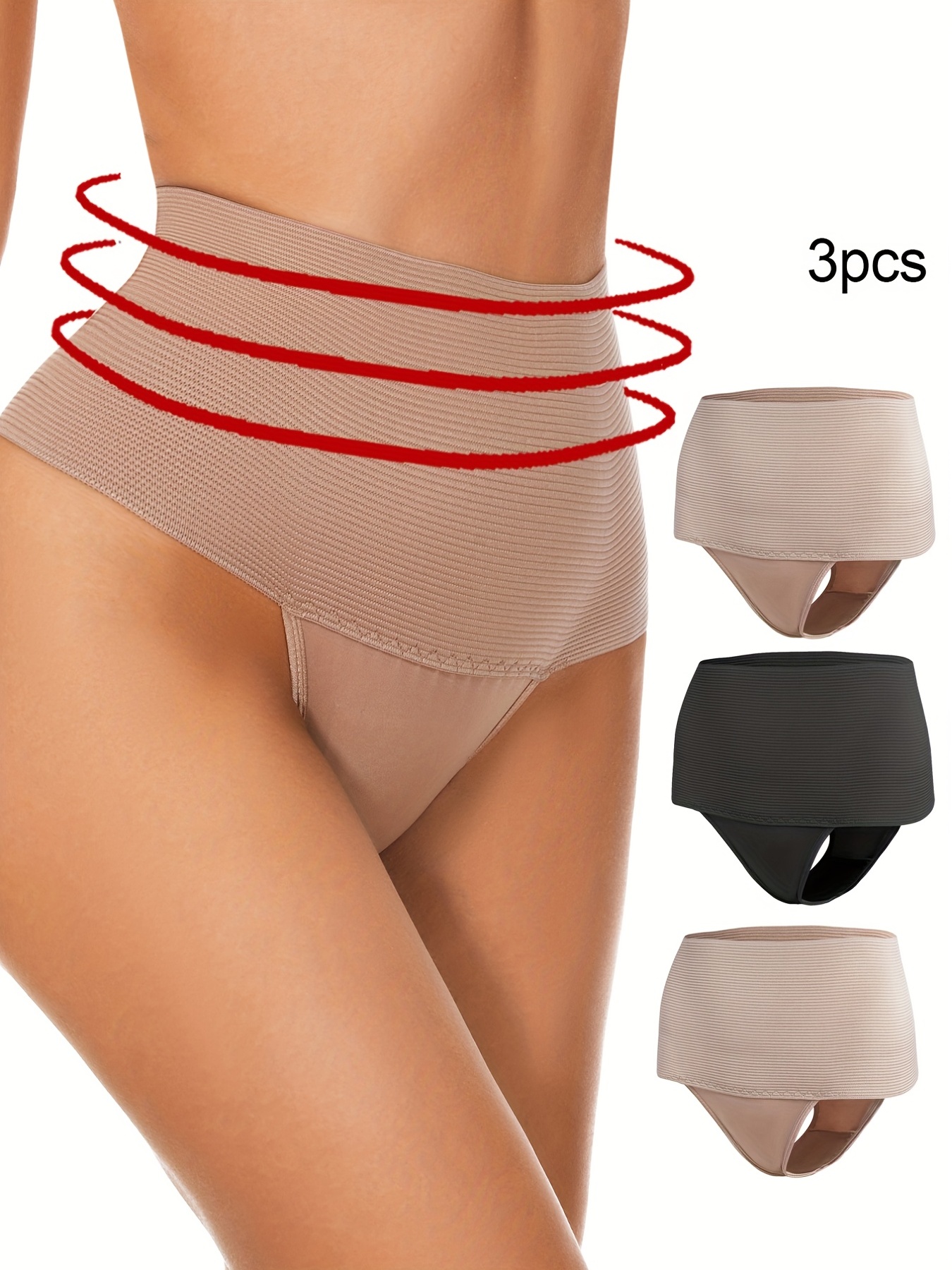 2pcs Ultra Tummy Hip Lift Panties, Seamless Ice Silk High Waisted
