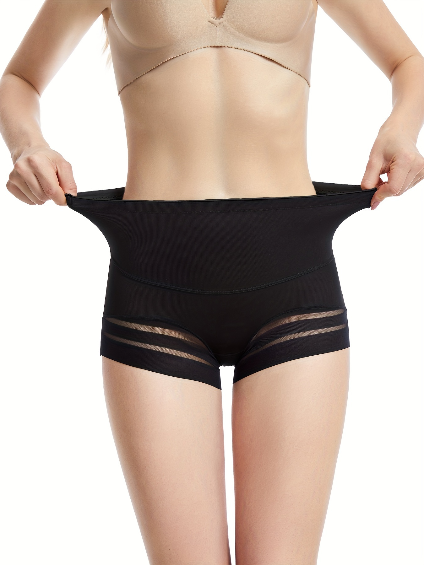 1Pc Women's Smooth Breathable High Waist Tummy Control Thong For