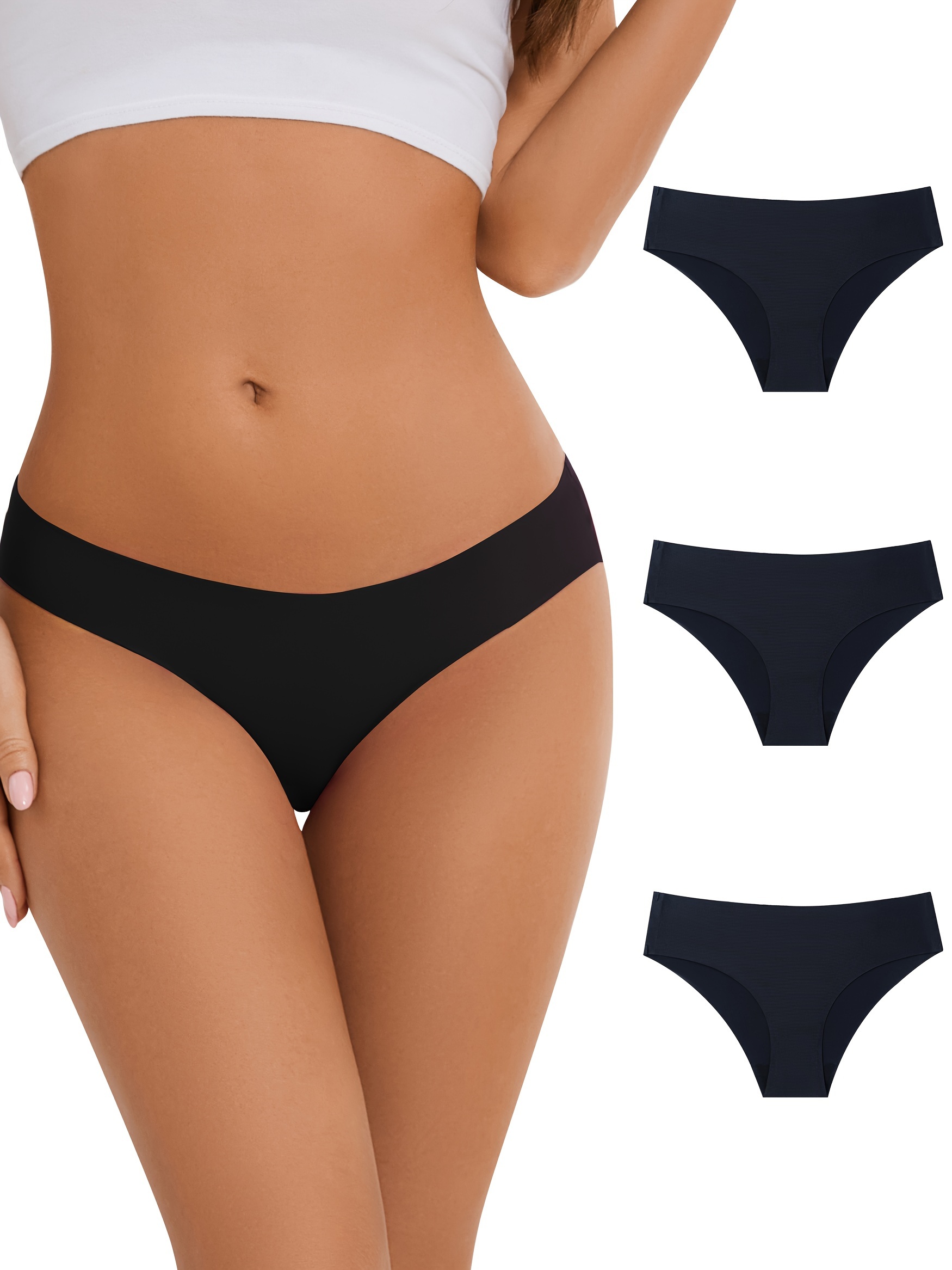 No Show Invisible Panties Seamless Low Waist Underwear - Temu