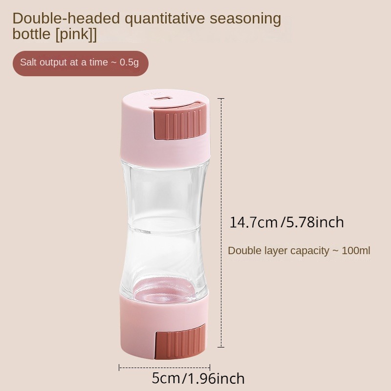 Glass Salt Shaker Dispenser, Precise Quantitative Seasoning Bottle, Press  Once to Accurately Sprinkle 0.5 Grams of Measuring Salt Shaker Suitable for