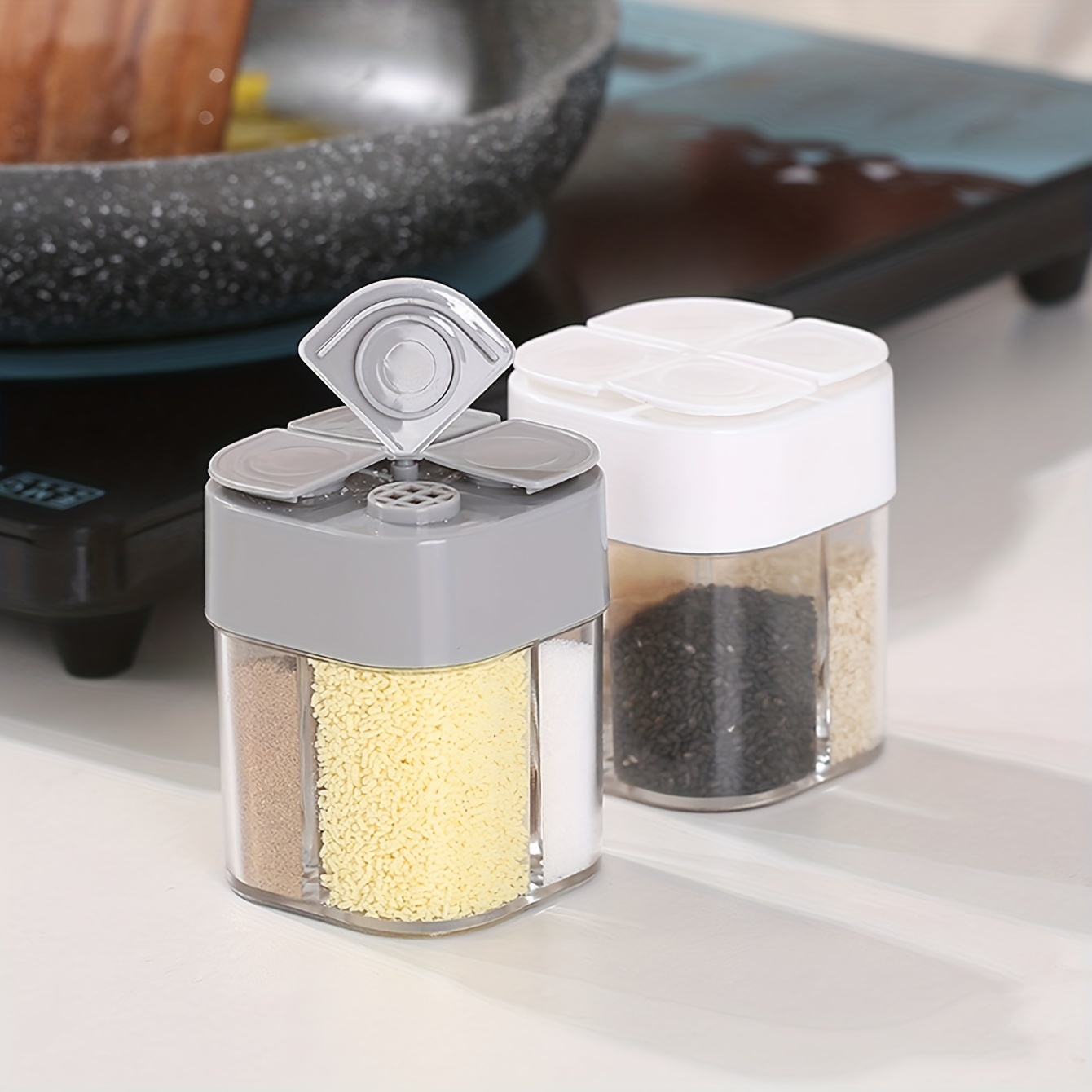 12PCS Plastics Spice Salt And Pepper Grinder Kitchen Portable