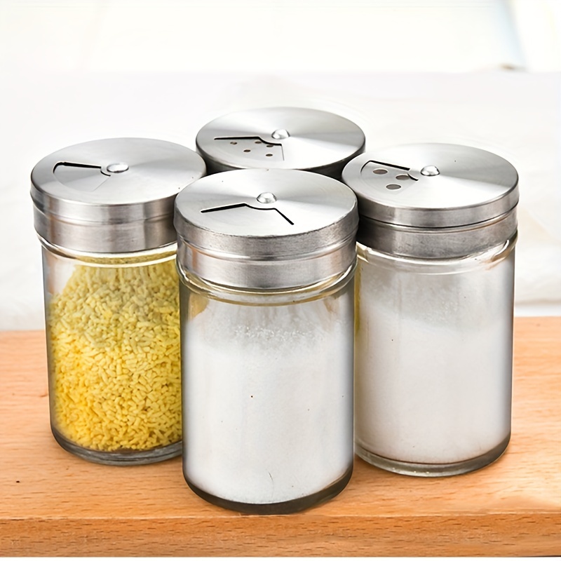 16PCS Glass Spice Jars with Lid Set- 5.7oz Empty Cone Spice Containers,  Herb Bottles with Stainless Steel Shaker Lids For Home Kitchen