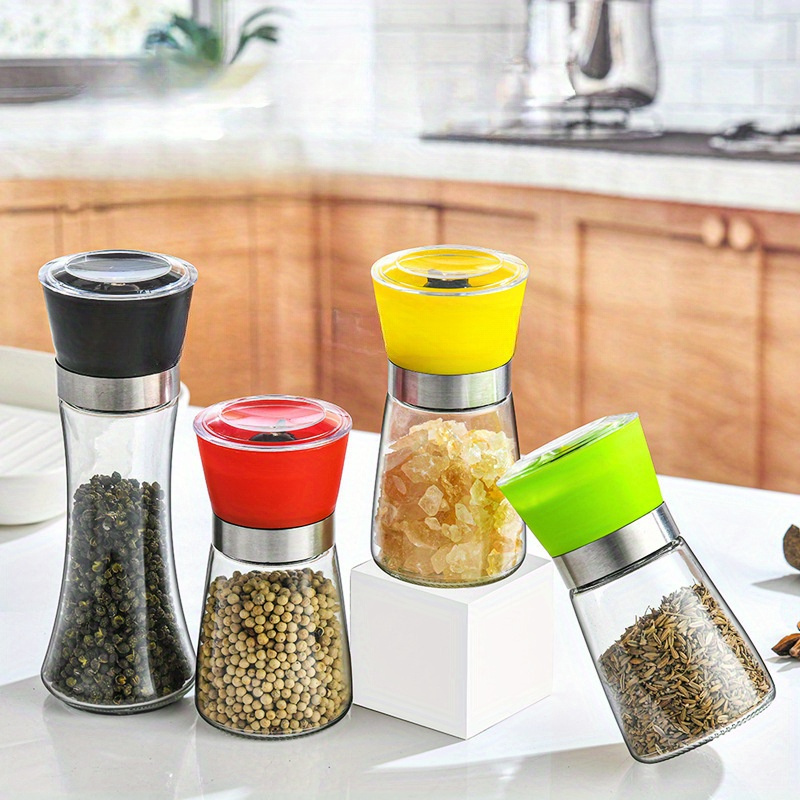 Manual Salt Pepper Mill Grinder Seasoning Bottle Spice Grinding Containers  Adjustable Mill Shakers Kitchen Gadgets - China Salt and Pepper Shaker and  Glass Bottle price