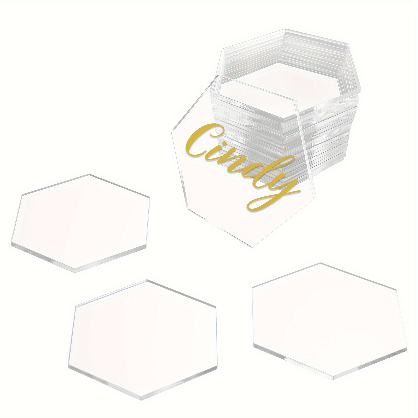 50PCS Clear Square Acrylic Sheet, 4 Inch Acrylic Square Blanks Round Sheet  Disc for Milestone Markers, Name Cards, Cricut Cutting and Engraving