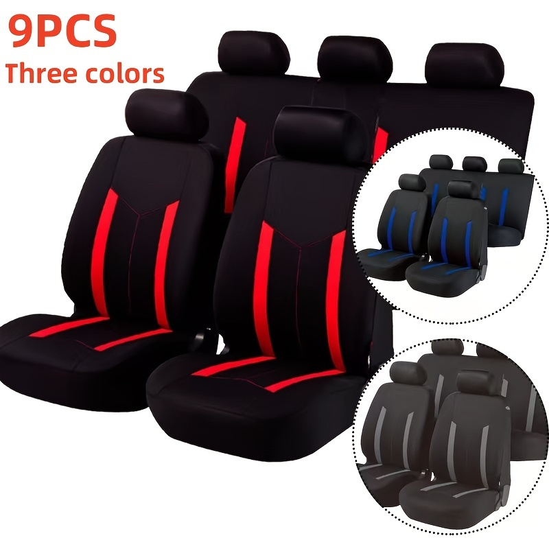 9pzas- Juego De Cubreasientos / Fundas Para Automóviles, Camionetas Y  SUV's. Material Transpirable Y A Prueba De Suciedad. Color Negro Con Tamaño  Universal Ajustable. - Temu Spain