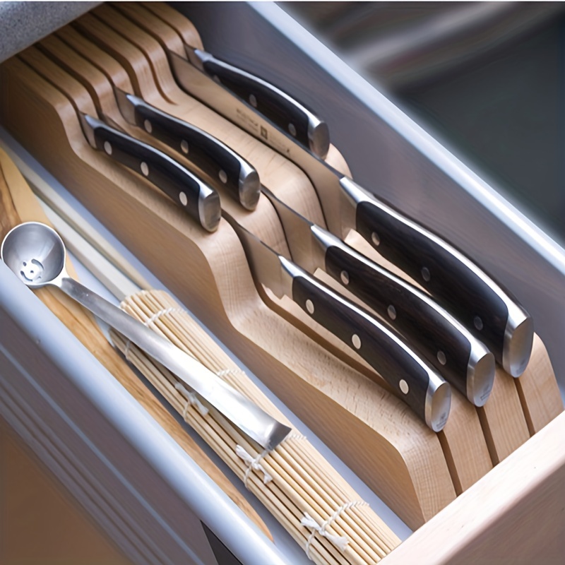 Portacuchillos de acero inoxidable, moderno bloque de cuchillos