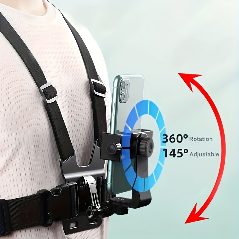  Chest Mount for Phone and Action Camera,Chesty Vest Harness  Strap Holder Compatible with iPhone Samsung GoPro Hero DJI OSMO AKASO :  Electronics