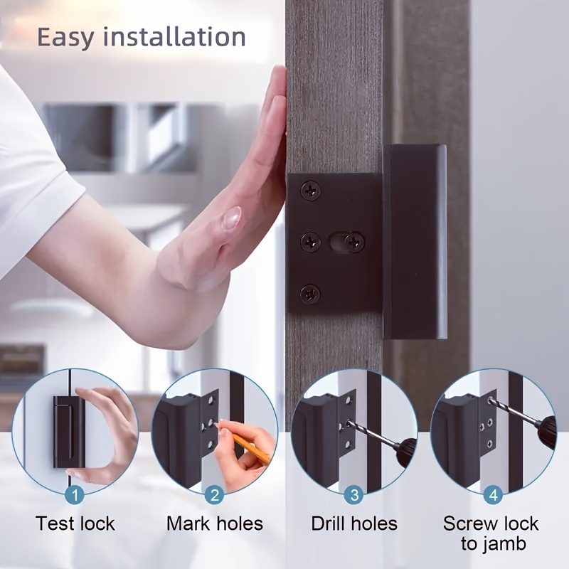   Basics Cerradura de refuerzo de puerta de seguridad para  el hogar - latón pulido : Herramientas y Mejoras del Hogar