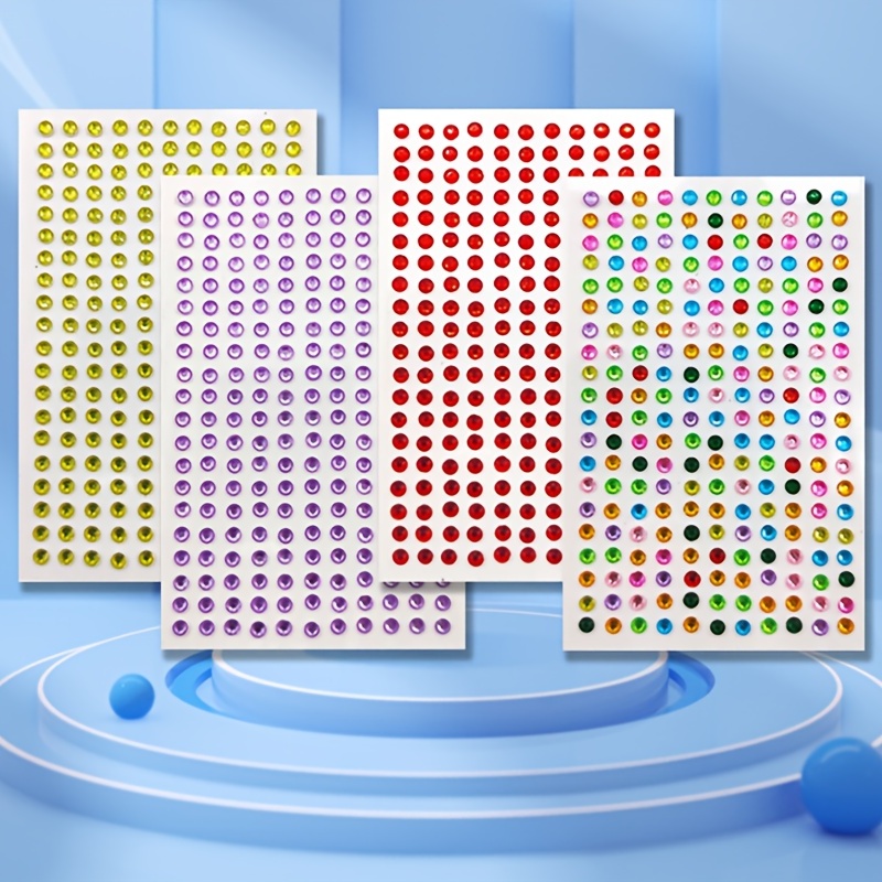 2MM Crystal Diamond Rhinestone Sticker Sheet Diamante Self Adhesive  9.4x15.7Inch