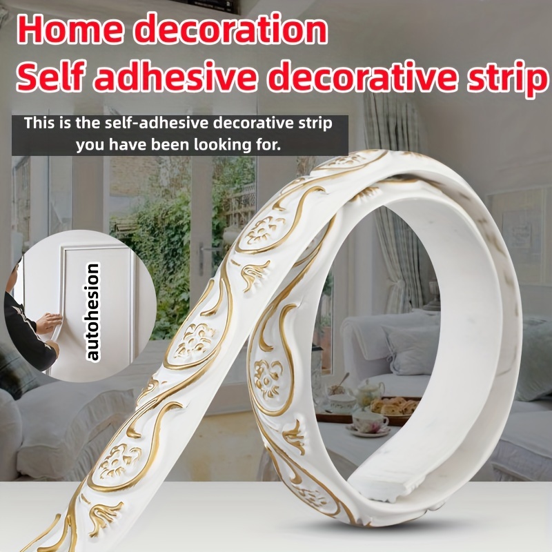 3M Strips Mirror Wall Sticker Self Adhesive Metal Edge Home Decorative  Waist Line Ceiling Background Art Wall Home Office Decor
