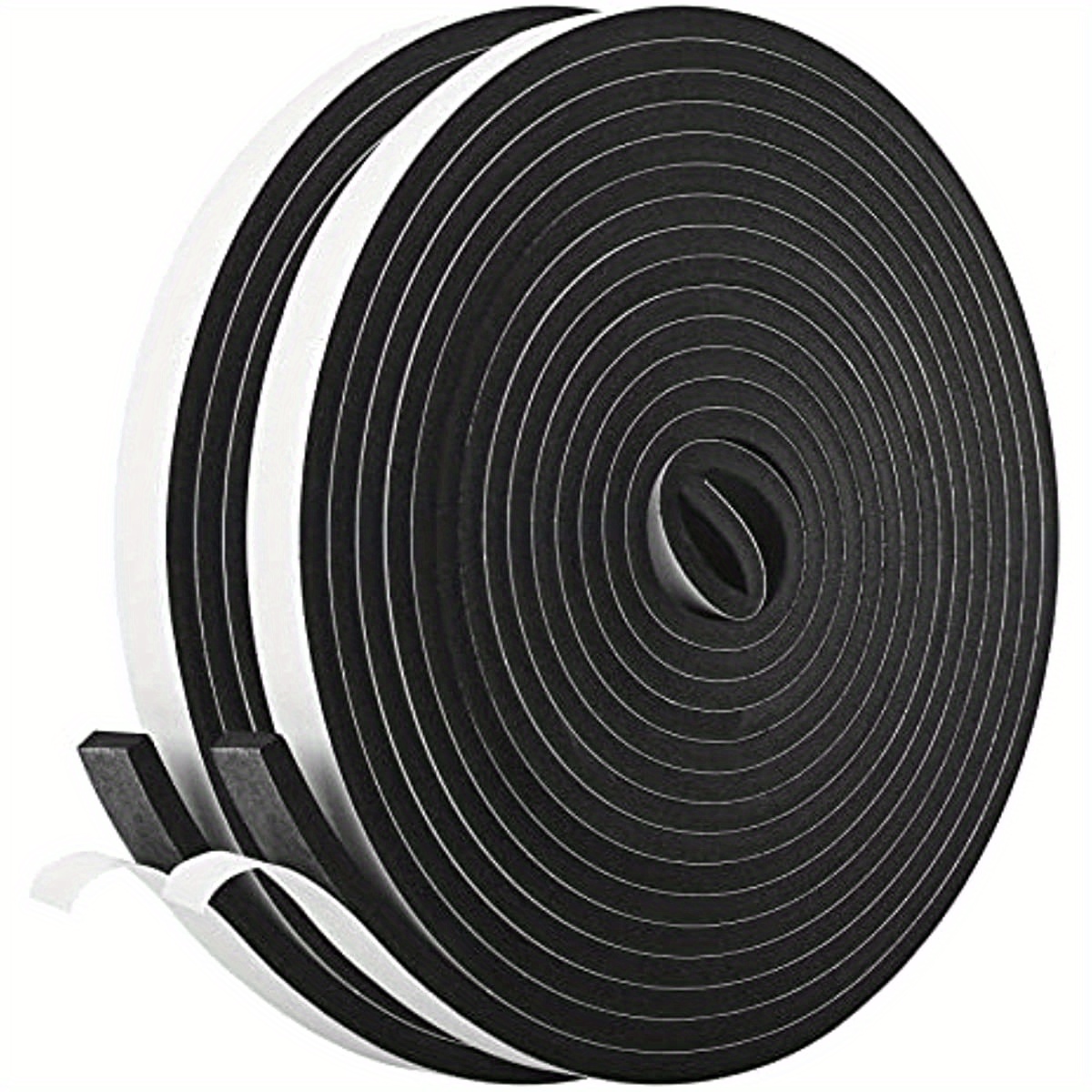 Neoprene Foam Strip Roll by Dualplex,3 inch Wide x 10' Long 1/8 inch Thick, Weather Seal High Density Stripping with Adhesive Backing - Weather Strip