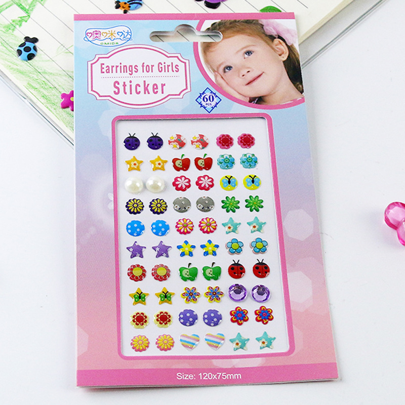 Sticker Earrings Little Girls - 3d Gems Girls Sticker Earrings Self  Adhesive Glitter Craft Crystal Sticker, Stick On Earrings - Temu Japan